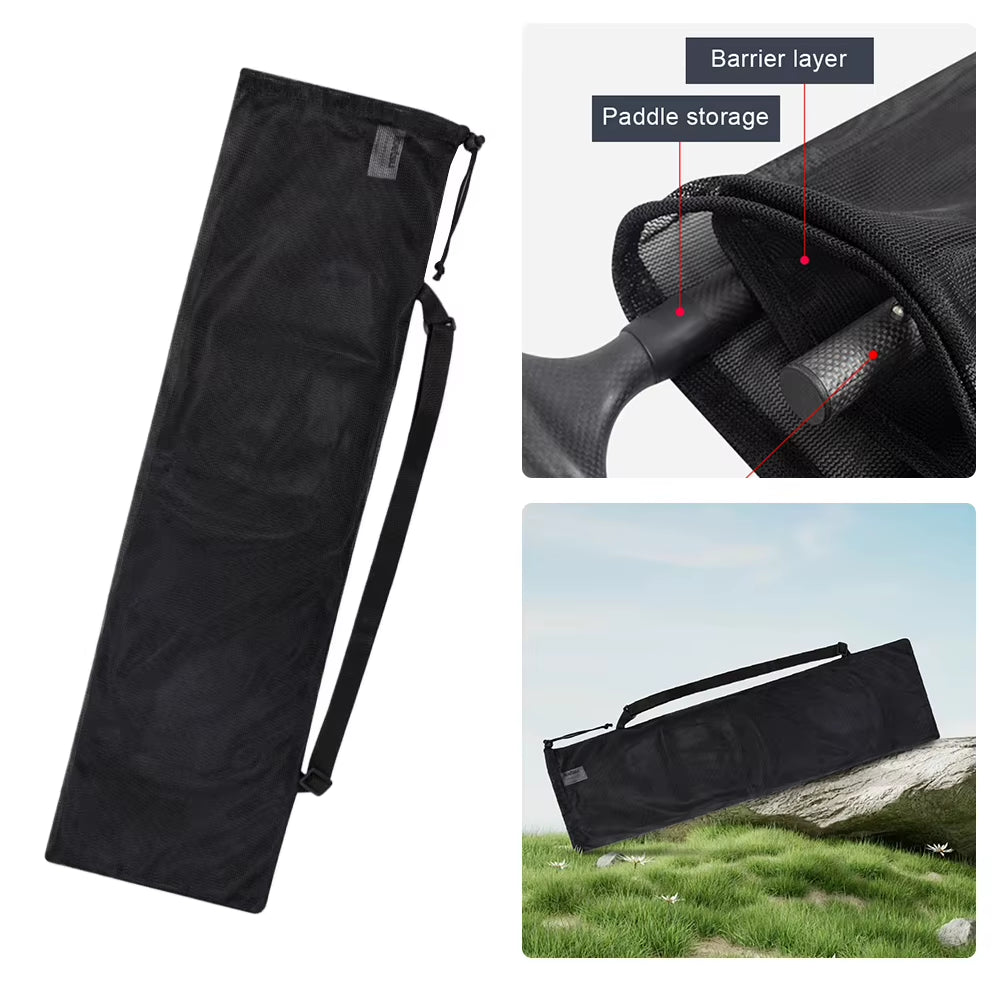 Mesh Paddle Storage Bag with Adjustable Strap Kayaking Paddle Transportation and Storage Bag Canoe Paddles Organizer